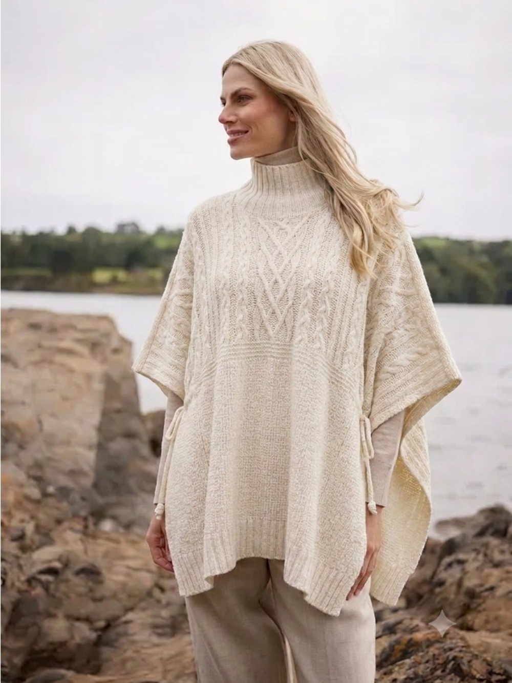 UGG $130 • 36” PTP • 2019 Cream Cable-Knit Poncho Sweater•  new with tags - Picture 10 of 10